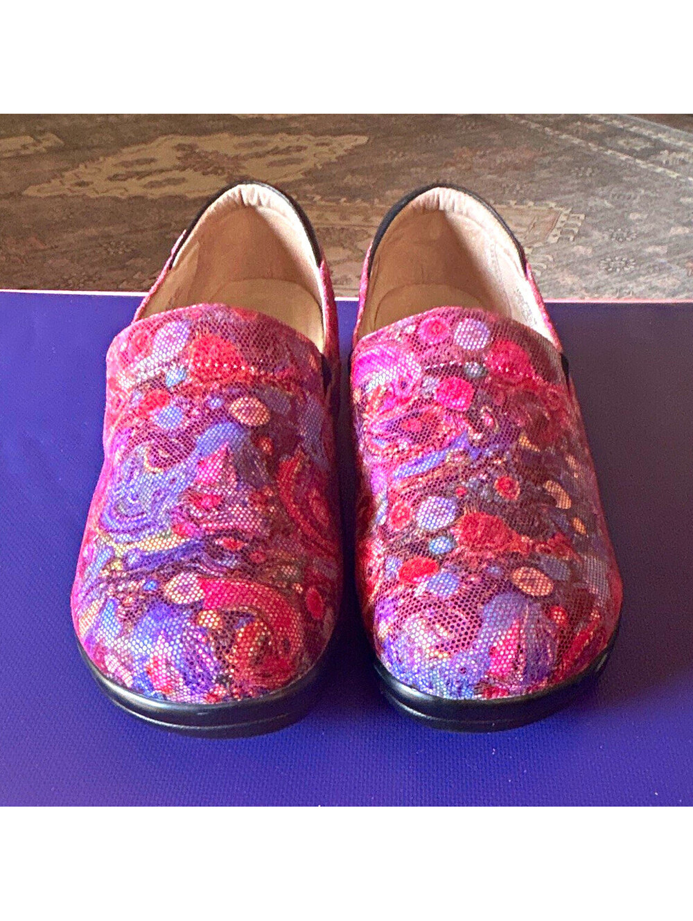 Alegria Keli KEL-520 Leather Paisley Slip-On Comfort Shoes Womens US 10